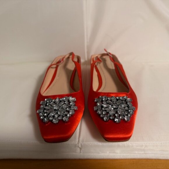 Zara Orange Flats with Silver Embellishments - Picture 2 of 5